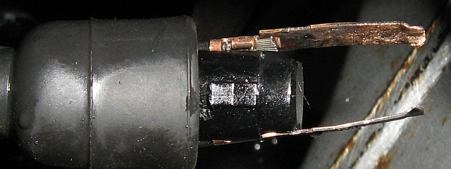 Contacts and wires back into the plug